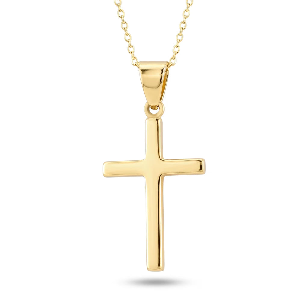 Collar con cruz de oro macizo de 14 quilates: Regalo de joyería religiosa