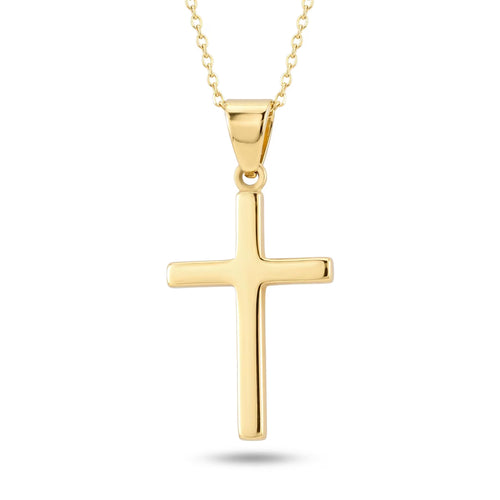 Collar con cruz de oro macizo de 14 quilates: Regalo de joyería religiosa
