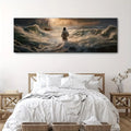 1 lámina decorativa de Jesús caminando sobre el agua - Sin marco, orientación transversal, decoración clásica cristiana para pared, inspiradora
