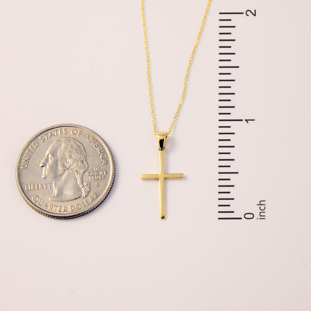 Collar con cruz de oro macizo de 14 quilates: Regalo de joyería religiosa