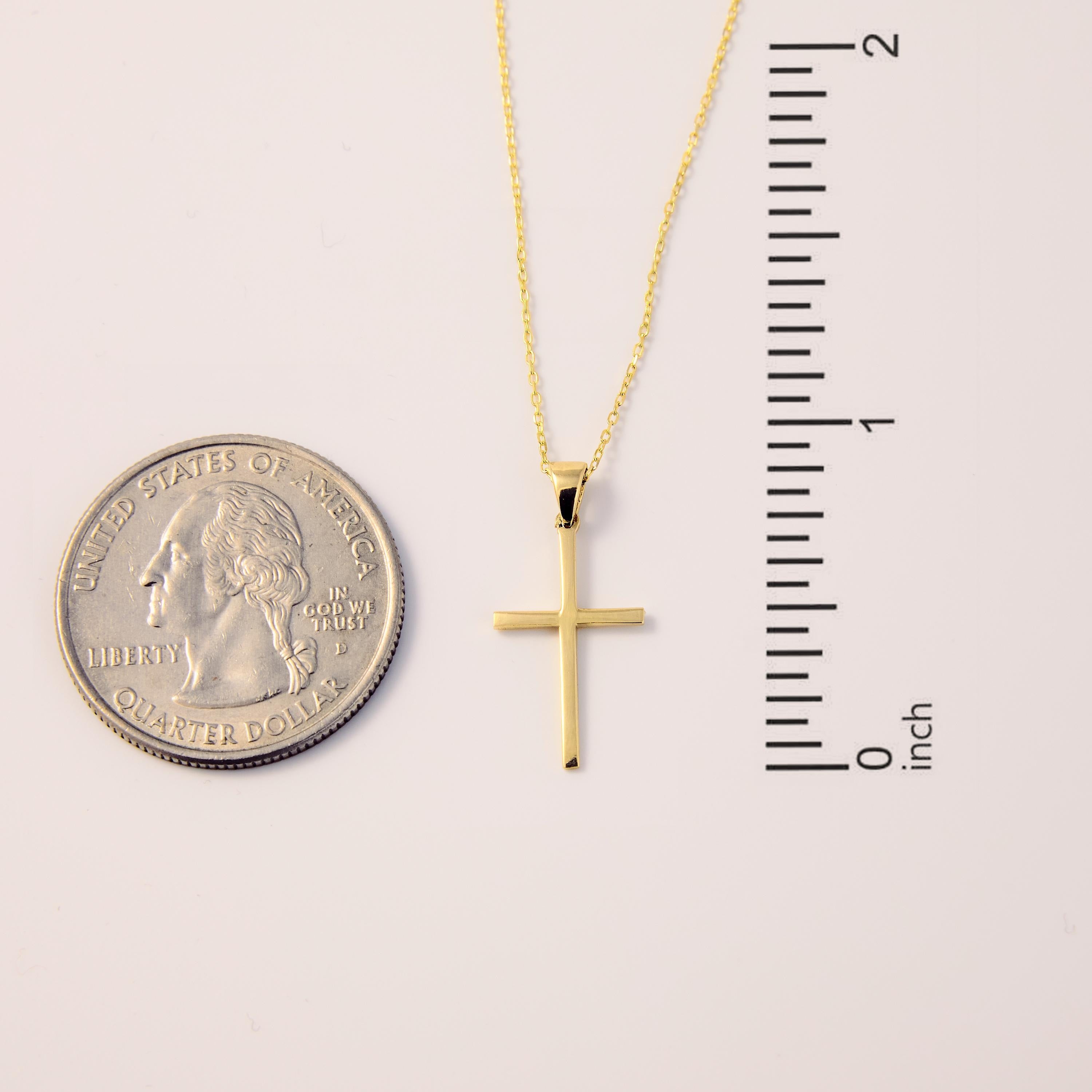 Collar con cruz de oro macizo de 14 quilates: Regalo de joyería religiosa